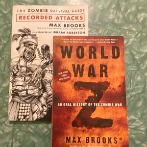Max Brooks Zombie Book Package—WWZ & Zombie Survival Guide Recorded Attacks G.N.